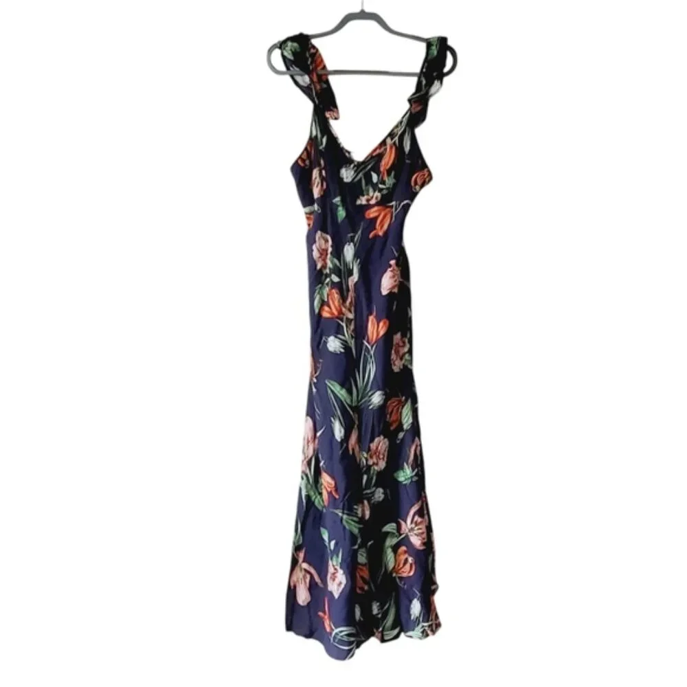 Revolve ASTR Florentina Tropical Printed Maxi Cottage Beach Dress L - Picture 4 of 8